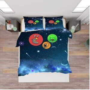 NEW NWT Jelly Slogo-Man Soft 3 Piece Bedding Set Novelty Queen Size Quilt
